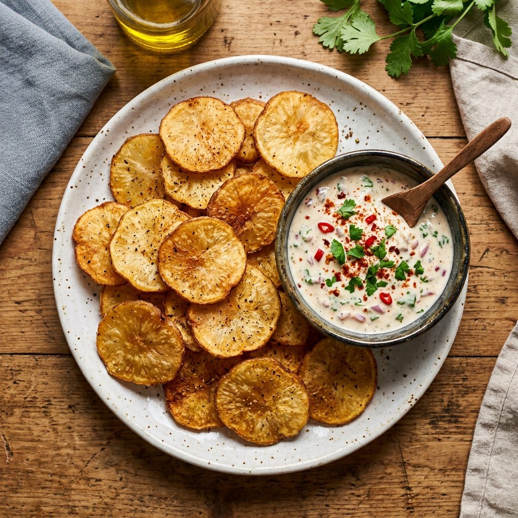 chips-de-yuca-en-un-plato-con-suero