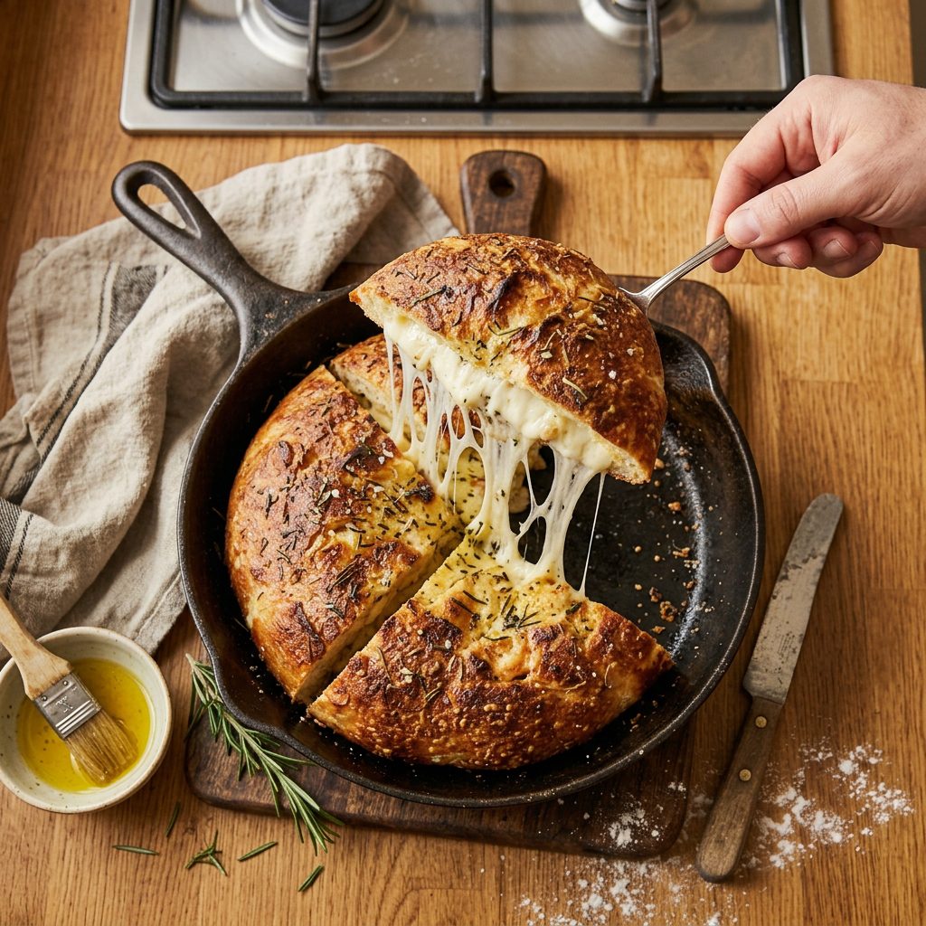 Pan Suave Relleno en Sartén